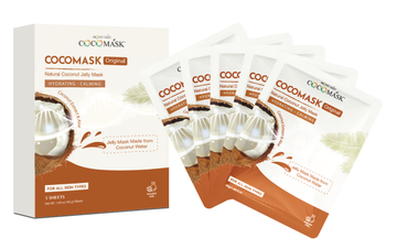Coconut Jelly Face Mask – Cooling Hydrating Jelly Sheet Mask with Aloe (5 Sheets)