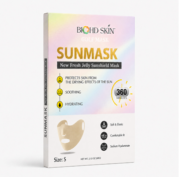 BIOHD SKIN SUNMASK Fresh Jelly Outdoor Face Cover Mask, Hydrating Face Cover with Mask Essence for Golf, Tennis, Pickleball & Cycling, Size S