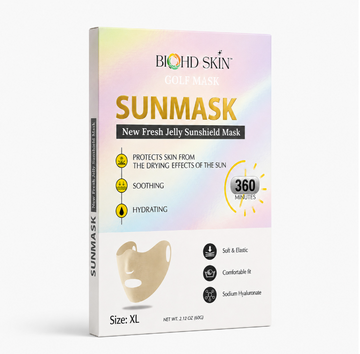 BIOHD SKIN SUNMASK Fresh Jelly Outdoor Face Cover Mask, Hydrating Face Cover with Mask Essence for Golf, Tennis, Pickleball & Cycling, Size XL