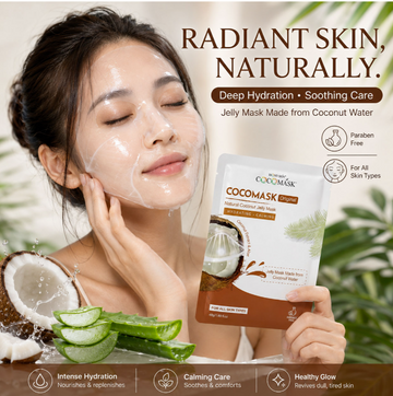 BIOHD SKIN COCOMASK Original Coconut Jelly Face Mask, Aloe & Coconut Water, Cooling Hydrating Facial Mask, K-Beauty Self Care, 1.69 oz