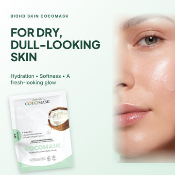 BIOHD SKIN Bakuchiol Coconut Face Mask, Hydrating Sheet Masks for Skincare with Coconut Water, SPA Formula, 3 Count