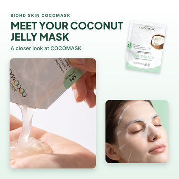 Bakuchiol coconut sheet mask texture close-up