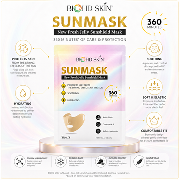 SUNMASK Jelly Outdoor Face Cover with Hydrating Essence – Golf, Tennis, Cycling (Size S)