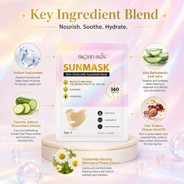 SUNMASK Jelly Outdoor Face Cover with Hydrating Essence – Golf, Tennis, Cycling (Size S)
