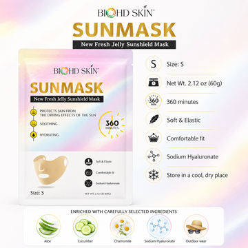 SUNMASK Jelly Outdoor Face Cover with Hydrating Essence – Golf, Tennis, Cycling (Size S)