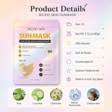 SUNMASK Jelly Outdoor Face Cover with Hydrating Essence – Golf, Tennis, Cycling (Size XL)