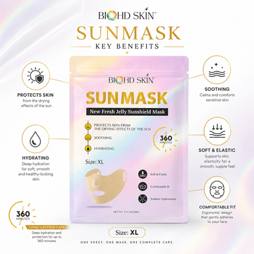 SUNMASK Jelly Outdoor Face Cover with Hydrating Essence – Golf, Tennis, Cycling (Size XL)