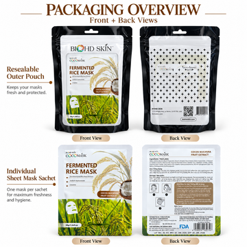 Rice bran ferment and sodium hyaluronate sheet mask by BIOHD SKIN